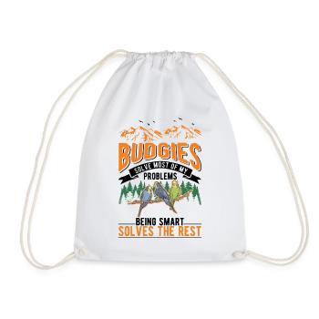 Budgerigar Gift Welli Parakeet - Drawstring Bag - white - Front
