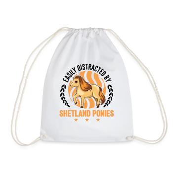Easily distracted by Shetland Ponies Shetty - Turnbeutel - Weiß - Vorne
