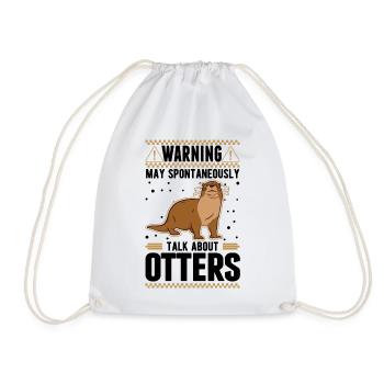 Warning Otter Otter Sea Otter - Drawstring Bag - white - Front