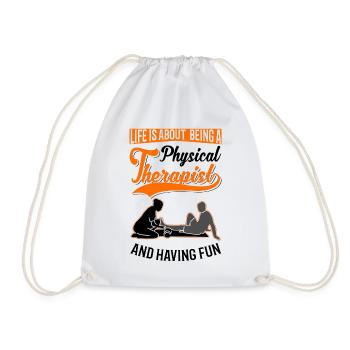 Physiotherapist Gift Physiotherapy Physio - Drawstring Bag - white - Front