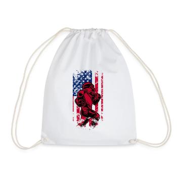 American Football Flag Patriotic Sports Football - Drawstring Bag - white - Front