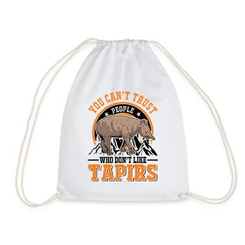 Tapir Lowland Tapir Tapirdae Tapir - Drawstring Bag - white - Front