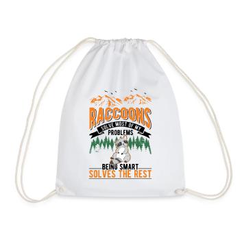 Raton laveur Cadeau Raton laveur - Sac de sport léger - blanc - Devant