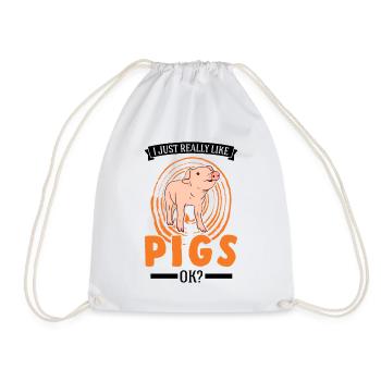 I just really like Pigs Landwirt Schweine - Turnbeutel - Weiß - Vorne
