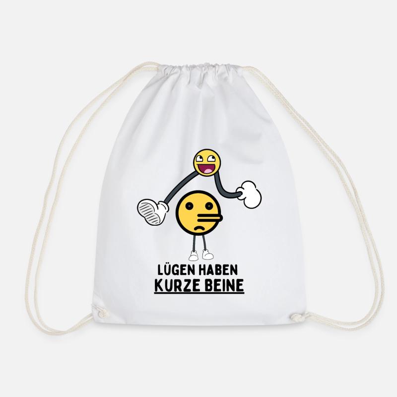 Lies have short legs - funny saying - Drawstring Bag - white