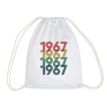 Cool Retro 1967, 55 Jahre alt, Geschenk zum 55. Geburtstag - Turnbeutel - Weiß - Vorne