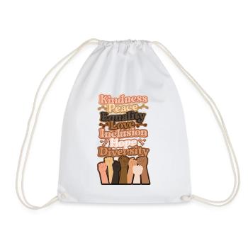 Human Rights, Social Justice - Drawstring Bag - white - Front