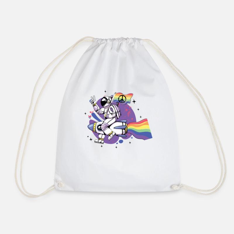 LGBT, Regenbogen, Friedensflagge, Astronaut. - Turnbeutel - Weiß