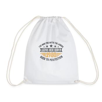 Legends were born in 1980 vintage 1980 birthday - Drawstring Bag - white - Front