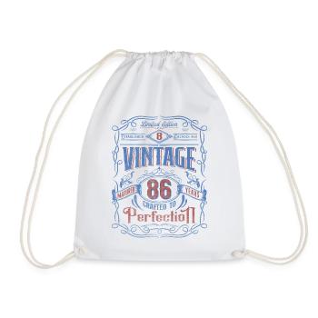 Vintage Crafted To Perfection 86th Birthday - Drawstring Bag - white - Front