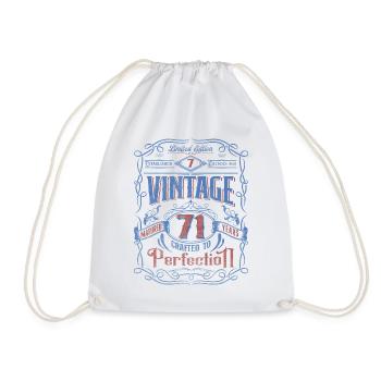 Vintage Crafted To Perfection 71th Birthday - Drawstring Bag - white - Front