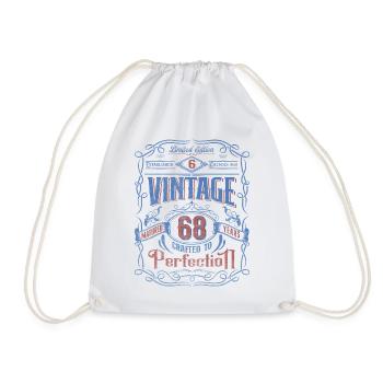 Vintage Crafted To Perfection 68th Birthday - Drawstring Bag - white - Front