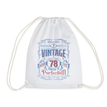 Vintage Crafted To Perfection 78th Birthday - Drawstring Bag - white - Front