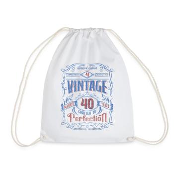 Vintage Crafted To Perfection 40th Birthday - Turnbeutel - Weiß - Vorne
