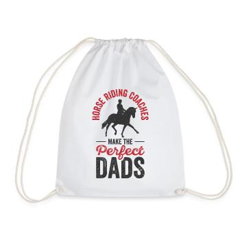 Horse Riding Equestrian Coach Perfect Dad Sports - Drawstring Bag - white - Front