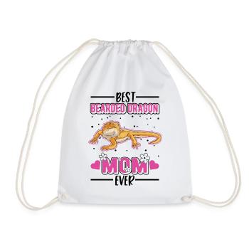 Best Bearded Dragon Mom Ever Bartagamen Mama - Drawstring Bag - white - Front