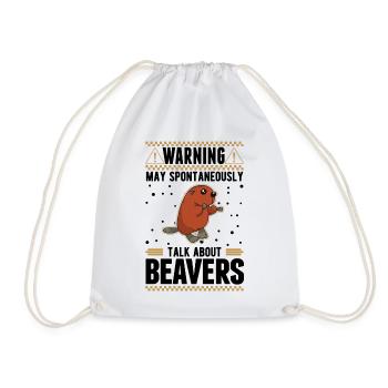 May spontaneously talk about Beavers Biber - Turnbeutel - Weiß - Vorne
