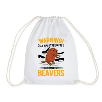 May spontaneously talk about Beavers Biber - Turnbeutel - Weiß - Vorne