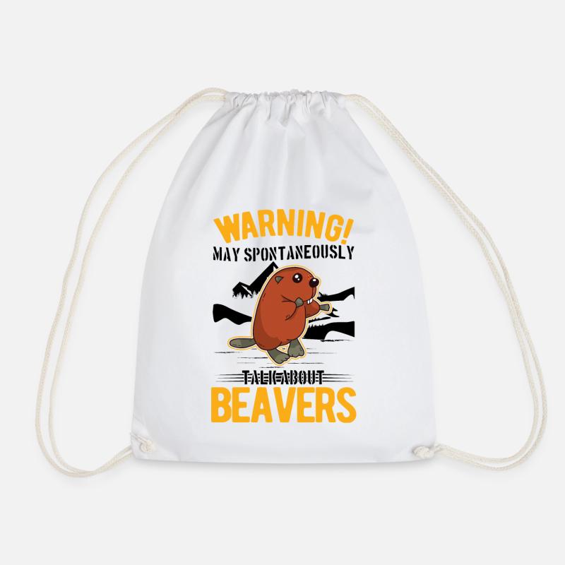 May spontaneously talk about Beavers Biber - Turnbeutel - Weiß