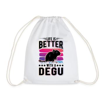 Life is better with a Degu - Turnbeutel - Weiß - Vorne