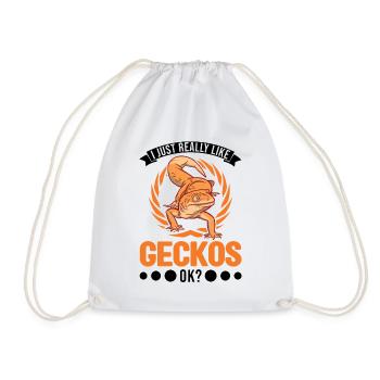 I just really like Geckos Leopardgecko - Turnbeutel - Weiß - Vorne