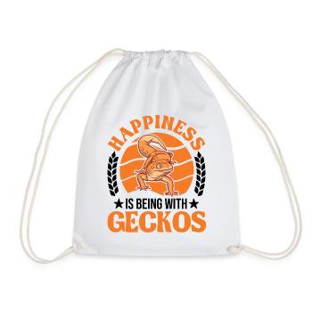 Happiness is being with Geckos - Turnbeutel - Weiß - Vorne