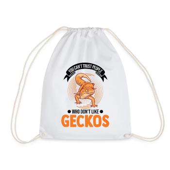Gecko Geschenk Leopardgecko - Turnbeutel - Weiß - Vorne