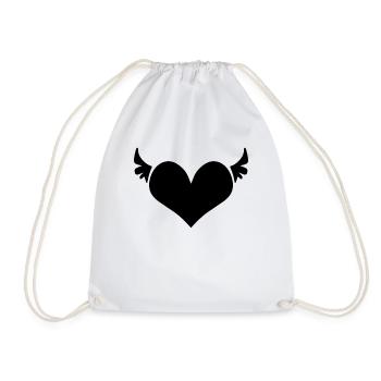 Ailes d’ange de cœur - Sac de sport léger - blanc - Devant