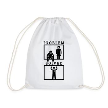Problem Stick Figure Couple Relationship Lovers - Drawstring Bag - white - Front