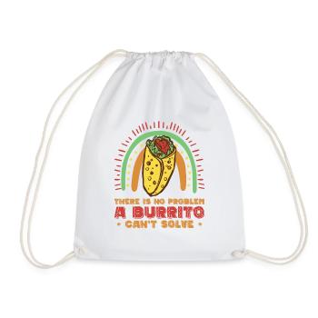 Problem Solution Burrito Fan Mexican Food Burrito - Drawstring Bag - white - Front