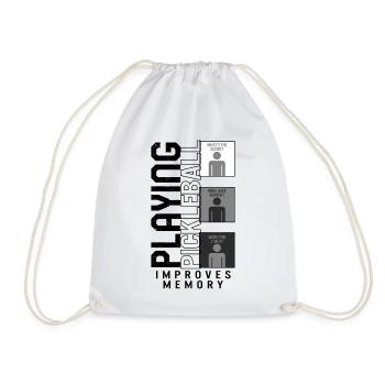 Playing Pickleball Improves Memory Shirt, - Drawstring Bag - white - Front