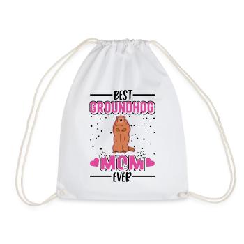 Marmot Mama Groundhog Mom Woodchuck - Drawstring Bag - white - Front