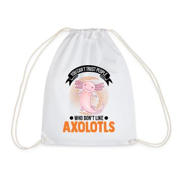 Axolotl Gift Tail Lurch Axolotl - Drawstring Bag - white - Front