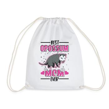 Best Opossum Mom Ever Opossum Mama Pouch Rat - Drawstring Bag - white - Front