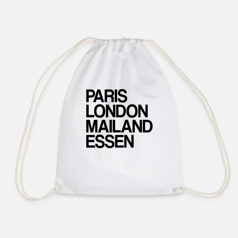 Essen Paris London Milan Home Dear Essener - Drawstring Bag - white