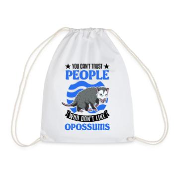 Opossum Gift Possum Pouch Rat - Drawstring Bag - white - Front