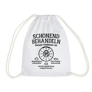 95. Geburtstag Schonend Behandeln Oldtimer Ist 95 - Turnbeutel - Weiß - Vorne