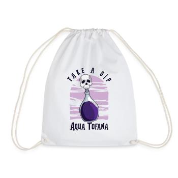 Aqua Tofana Skull Poison Bottle Conspiracy - Drawstring Bag - white - Front