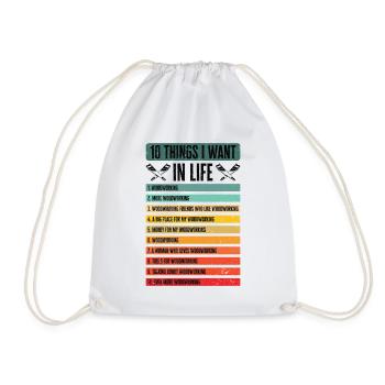 Woodworking Craftsman Woodworker Carpenter - Drawstring Bag - white - Front