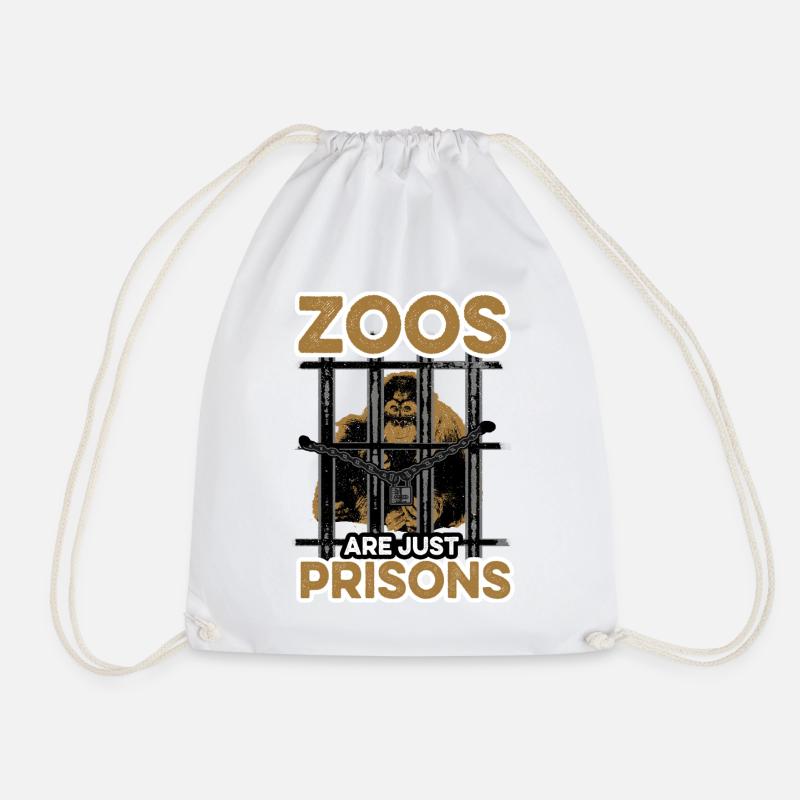 Zoos sind nur Gefängnisse Anti-Protest gegen - Turnbeutel - Weiß