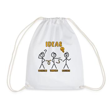Problem Thinking Stick Figure Solution Thinker - Drawstring Bag - white - Front