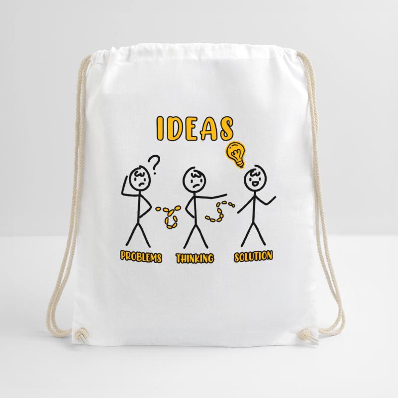 Problem Thinking Stick Figure Solution Thinker Drawstring Bag