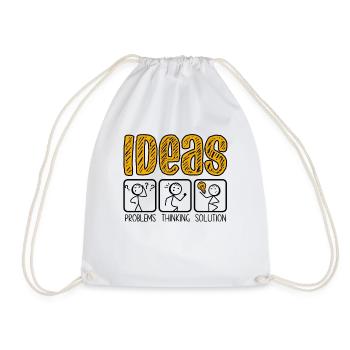 Problem Thinking Stick Figure Solution Thinker - Drawstring Bag - white - Front