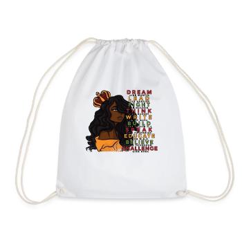 Dream Lead Fight Think Write Build Speak Educate - Drawstring Bag - white - Front