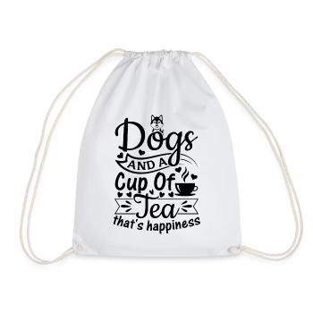 Des chiens et une tasse de thé - c’est de la chance, je sucre - Sac de sport léger - blanc - Devant