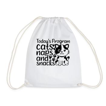 Cute Cats I Today's Program Cats Nicker - Drawstring Bag - white - Front