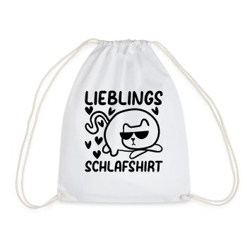 Katzen Schlafshirt Lieblings Schlafshirt Katze - Turnbeutel - Weiß - Vorne