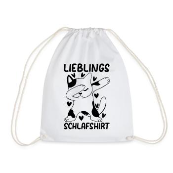 Katzen Schlafshirt Lieblings Schlafshirt Katzen - Turnbeutel - Weiß - Vorne