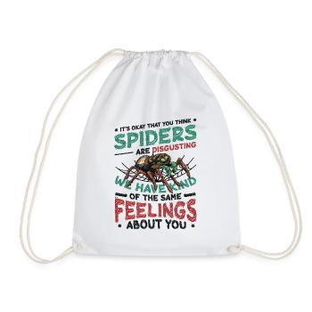 Spiders are not disgusting - Spider Lover - Drawstring Bag - white - Front