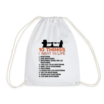 Woodturning Craftsman Woodturner Carpentry - Drawstring Bag - white - Front